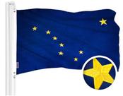 Bandeira G128, estado do Alasca, 75x125cm, bordada em tecido resistente Bandeira G128, estado do Alasca, 75x125cm, bordada em tecido resistente