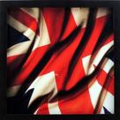 Bandeira grã bretanha - quadro retrô com vidro