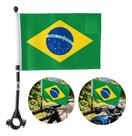 Bandeira Haste Para Bike Moto 14x21cm Copa Brasil Regulável Verde Amarelo