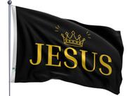 Bandeira Jesus Rei dos Reis com Coroa Dourada 90x128cm Dupla Face Estampada