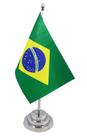Bandeira Mesa Dupla Face Brasil Mastro 29 Cm Alt Cetim (20 cm x 14 cm)