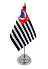 Bandeira Mesa Dupla Face São Paulo Mastro 29 Cm Cetim