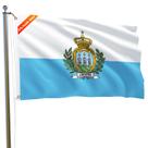 Bandeira MTTUOU San Marino 90x150cm de poliéster de 3 camadas com ilhós