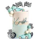 Bandeira quadriculada Cake Topper DiDiDida Vintage Race Car Racing