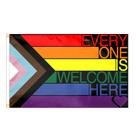 Bandeira Rainbow Pride Everyone Is Welcome 90x150cm Poliéster Bandeira Rainbow Pride Everyone Is Welcome 90x150cm Poliéster