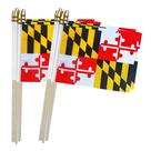 Bandeira TSMD Maryland State 21 x 14 cm com bastão de 32 cm, pacote com 12