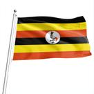 Bandeira Uganda Premium de poliéster 150x90cm com ilhós de metal