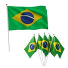 Bandeiras Do Brasil de Mão Com Aste 1 Grande e 12 Pequenas Bandeiras Do Brasil de Mão Com Aste 1 Grande e 12 Pequenas