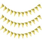 Bandeirolas de Festa JHZMCRX com Glitter Dourado Triangular 3 Unidades Bandeirolas de Festa JHZMCRX com Glitter Dourado Triangular 3 Unidades