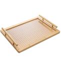 Bandeja 39x29x6cm Com Alca E Fundo Em Treliça Bambu