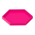 Bandeja Acrílica Sextavada 22x22 Pink Neon