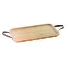 Bandeja Alça Couro Ecokitchen Bambu 41 cm Mimo BM19131