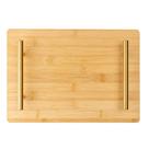 Bandeja Alça de Metal Dourada Seattle 30x21 Natural Bambu