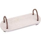 BANDEJA ALÇA FIBRA MARMORE 1x12x30cm BRANCO DECORATIVO LAVABO