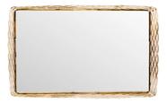 Bandeja Arles De Metal Com Espelho Dourada 21cm X 13cm Lyor