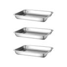 Bandeja Assadeira Forma Retangular Inox Funda Multiuso 3un