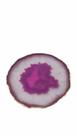 Bandeja Base Platter Pedra Natural Agata 17x16 Rosa e branca