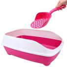 Bandeja Borda Alta sanitária Caixa de Areia de gato com pá coletora Pet Flex Rosa Pink