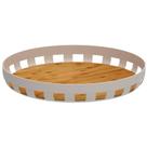 Bandeja Cafe da Manha OU Redonda Bege Lume 5x35x35cm Bambu