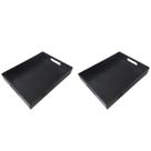 Bandeja Café Madeira MDF Grande Preta Kit 2 unid 40x30cm Bandeja Café Madeira MDF Grande Preta Kit 2 unid 40x30cm
