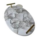 Bandeja Carrara Oval 35 x 24cm com 4 xicaras CRISTAL wolff Bandeja Carrara Oval 35 x 24cm com 4 xicaras CRISTAL wolff