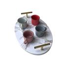 Bandeja Carrara Oval 35cm x 24cm com 4 canequinhas wolff Bandeja Carrara Oval 35cm x 24cm com 4 canequinhas wolff