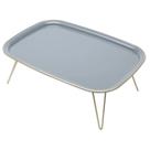 Bandeja Cinza com Pé Triangle Metal Dourado Café da Manhã