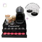 Bandeja com 2 Gavetas Porta Cápsulas Café Dolce Gusto Preta 48 Cápsulas