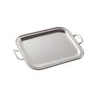 Bandeja com alça em prata Silverlux Pérola 26,5x21cm