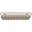 Bandeja com Alça Hauskraft BANJ012 Aramada Ferro e Madeira 41cm