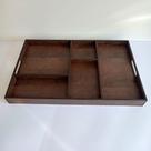 Bandeja com divisórias organizadora madeira 60x37cm