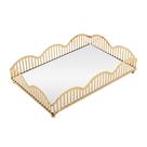 Bandeja com Espelho Lyor Wave 21cm x 14cm x 4cm Dourada
