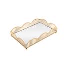 Bandeja com espelho Wave 21 cm Dourado metal