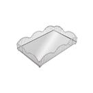 Bandeja com espelho Wave 21 cm prateada metal - LYOR