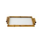 Bandeja Com Vidro Transparente De Bambu PP Bandeja Com Vidro Transparente De Bambu PP
