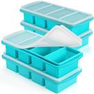 Bandeja congeladora Uozuke Silicone, 1 xícara com tampa, 300 ml Aqua, pacote com 4