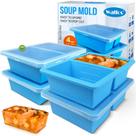 Bandeja congeladora Walfos Silicone 375 ml com tampa para sopa, molho, 4 unidades