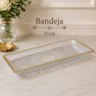 Bandeja de Acrílico Decorativa Retangular Luxo 37cm com Borda Dourada Bandeja de Acrílico Decorativa Retangular Luxo 37cm com Borda Dourada