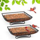 Bandeja de alimentação para pássaros MIXIDEA 28x28 cm, malha metálica, pacote com 2 unidades Bandeja de alimentação para pássaros MIXIDEA 28x28 cm, malha metálica, pacote com 2 unidades