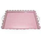 Bandeja de Alumínio Retangular com Corte Laser - ROSA - 44x25x4 cm