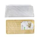 Bandeja de Bambu 30x17cm com Tampa Transparente