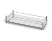 Bandeja de Bancada 30cm Decorativa Vidro Alumínio Casa Forma