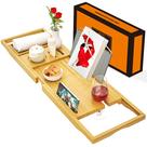 Bandeja de banheira Caddy Banlilu Premium Natural Bamboo