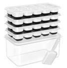 Bandeja de cubos de gelo DOQAUS com tampa e compartimento, pacote com 4 unidades de silicone