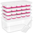 Bandeja de cubos de gelo DOQAUS com tampa e compartimento, pacote com 4 unidades de silicone