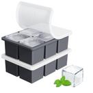 Bandeja de cubos de gelo FDDBI Big Square de 2 polegadas para uísque, pacote com 2 unidades