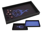 Bandeja de dados Forged Dice Co. Dupla face com tapete de neoprene preto Bandeja de dados Forged Dice Co. Dupla face com tapete de neoprene preto