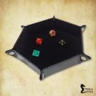 Bandeja de dados Hexagonal em Couro - RPG