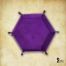Bandeja de dados Hexagonal em Couro - RPG