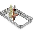 Bandeja de espelho ELLDOO Organizador de Perfumes e Maquiagem Silver Metal
